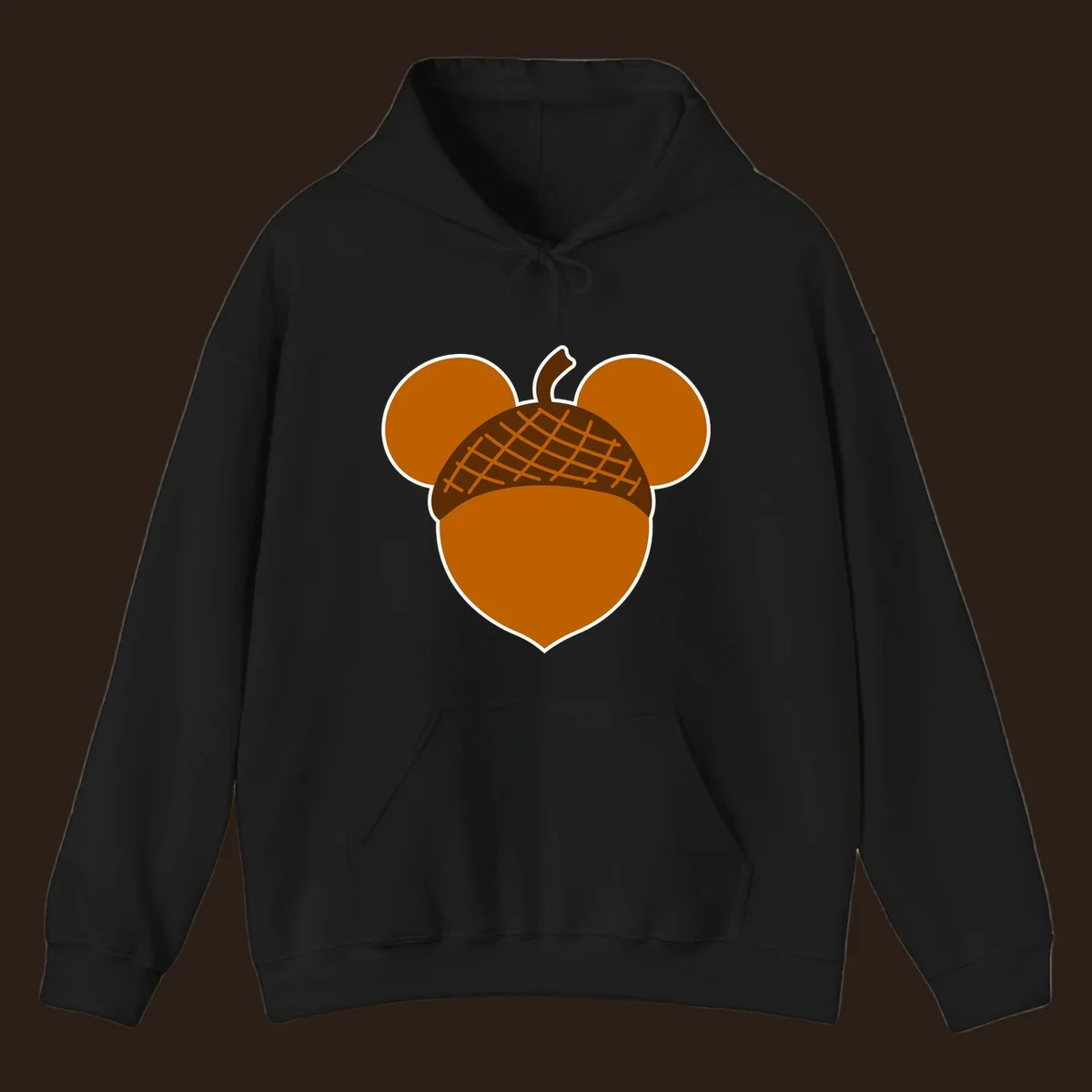 Brown acorn with Mickey Mouse ears, acorn-mickey-ears