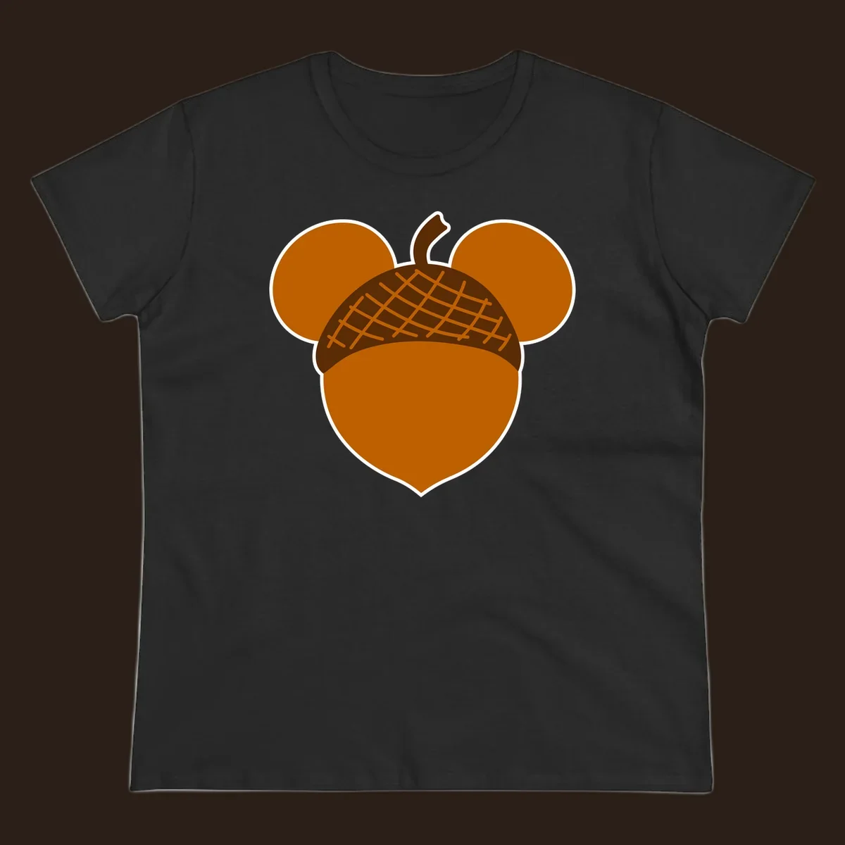 Brown acorn with Mickey Mouse ears, acorn-mickey-ears
