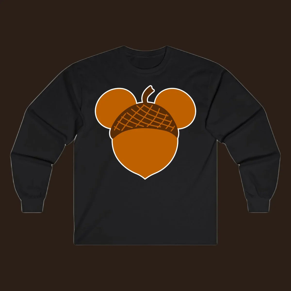 Brown acorn with Mickey Mouse ears, acorn-mickey-ears