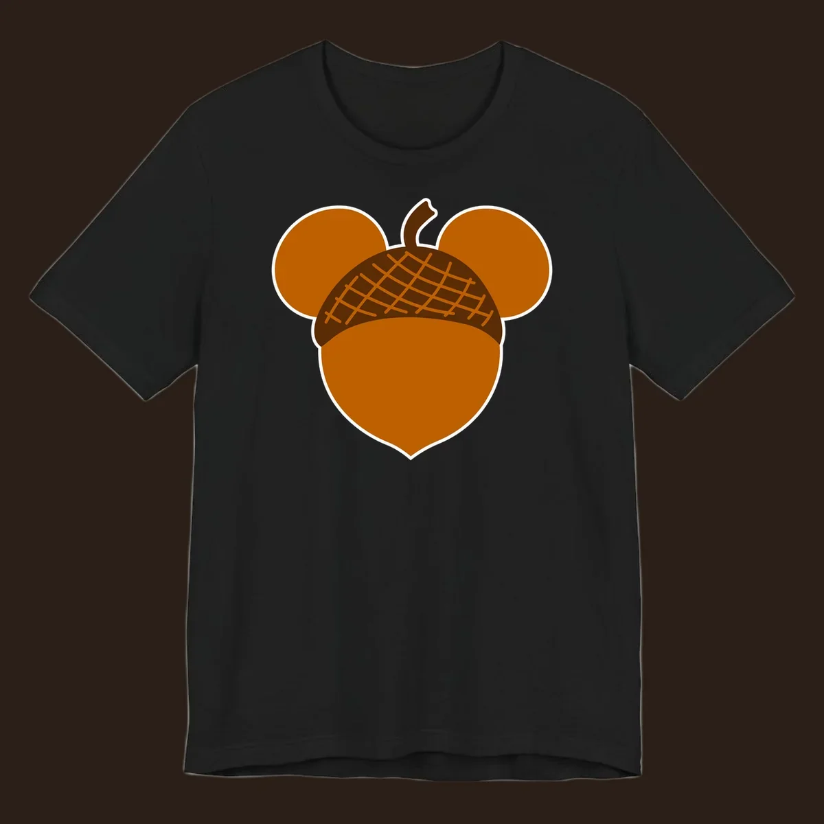 Brown acorn with Mickey Mouse ears, acorn-mickey-ears