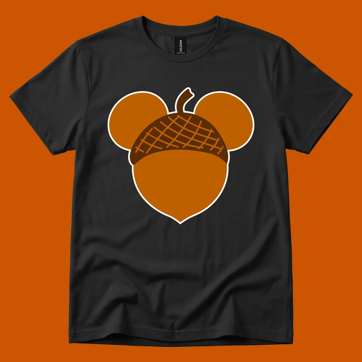 Brown acorn with Mickey Mouse ears, acorn-mickey-ears
