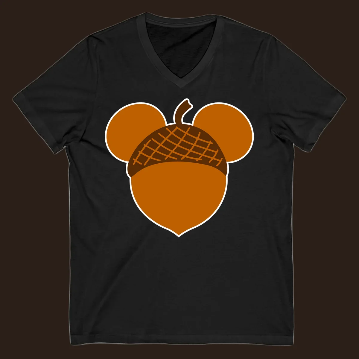 Brown acorn with Mickey Mouse ears, acorn-mickey-ears