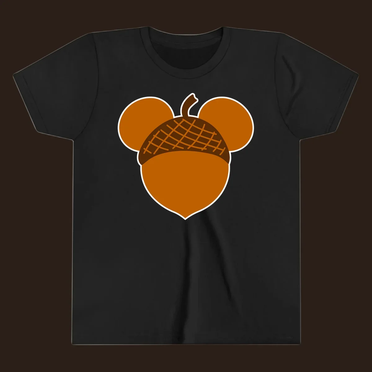 Brown acorn with Mickey Mouse ears, acorn-mickey-ears