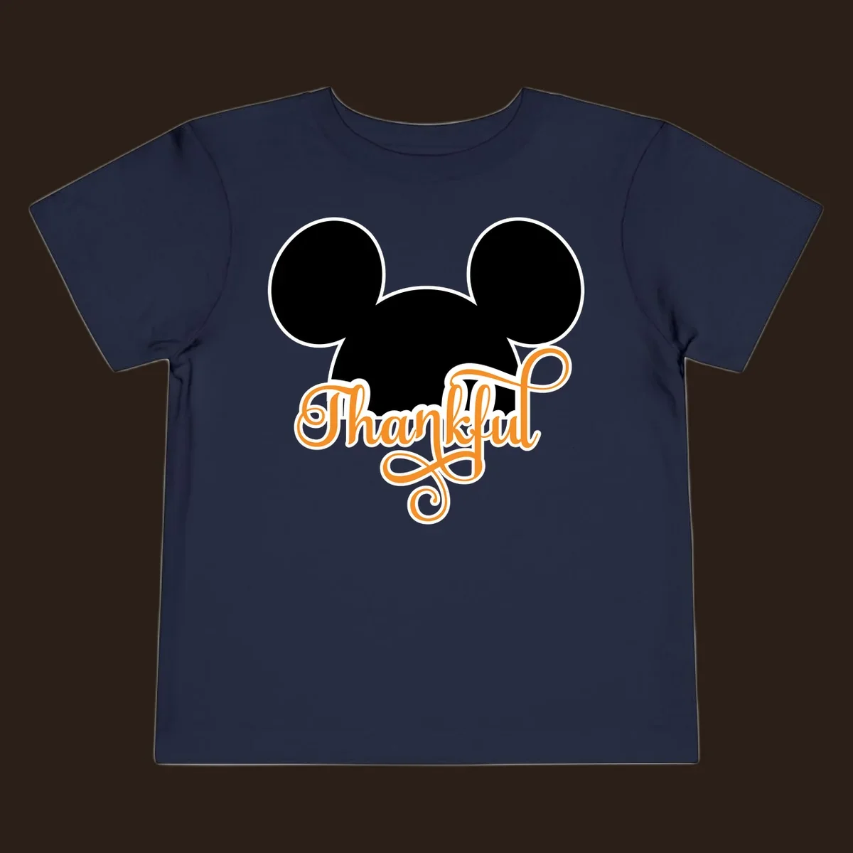 Disney Thanksgiving Mickey ears with the word "Thankful" in orange script.