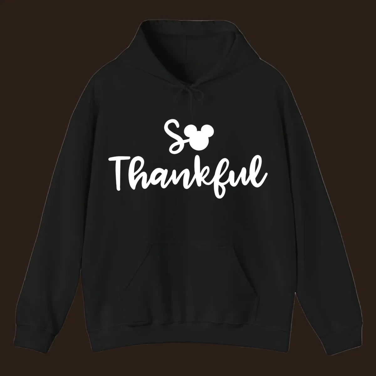 Disney Thanksgiving 'So Thankful' text with Mickey Mouse ears.