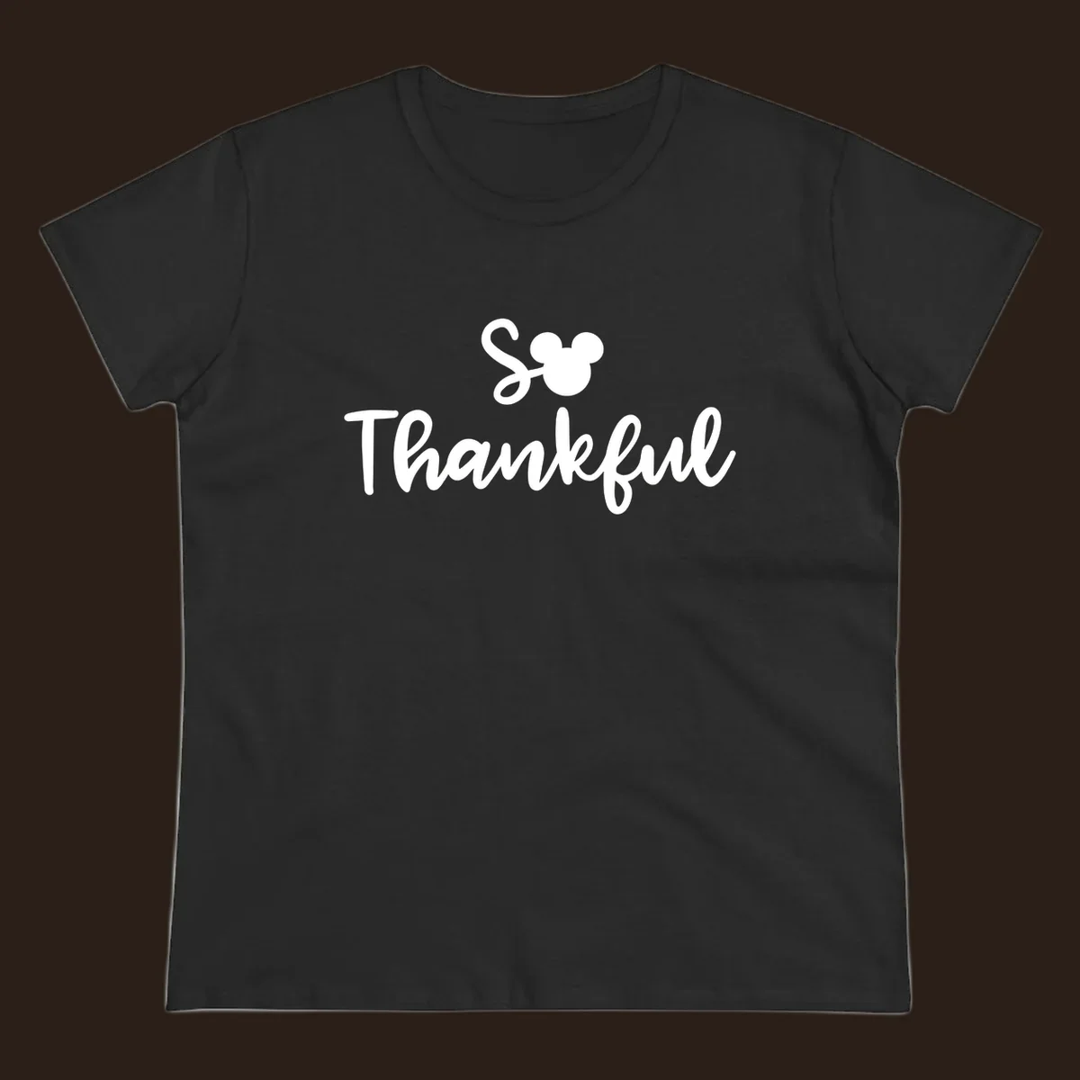 Disney Thanksgiving 'So Thankful' text with Mickey Mouse ears.