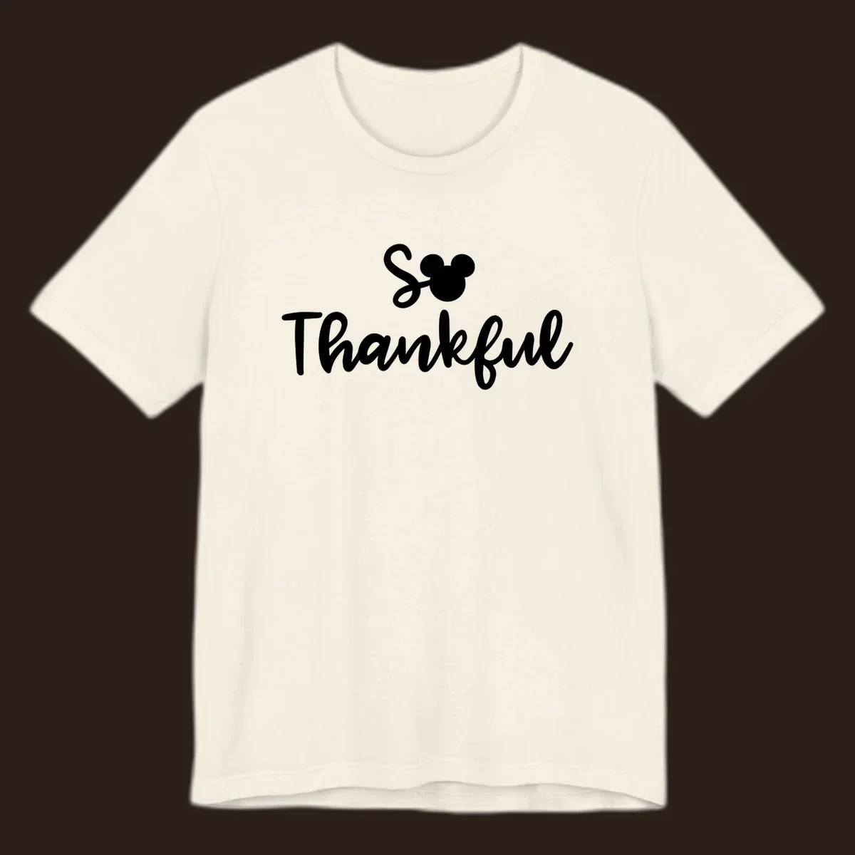Disney Thanksgiving 'So Thankful' text with Mickey Mouse ears.