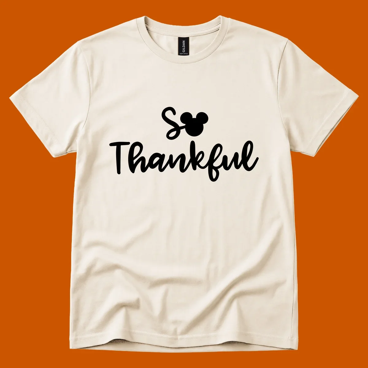 Disney Thanksgiving 'So Thankful' text with Mickey Mouse ears.