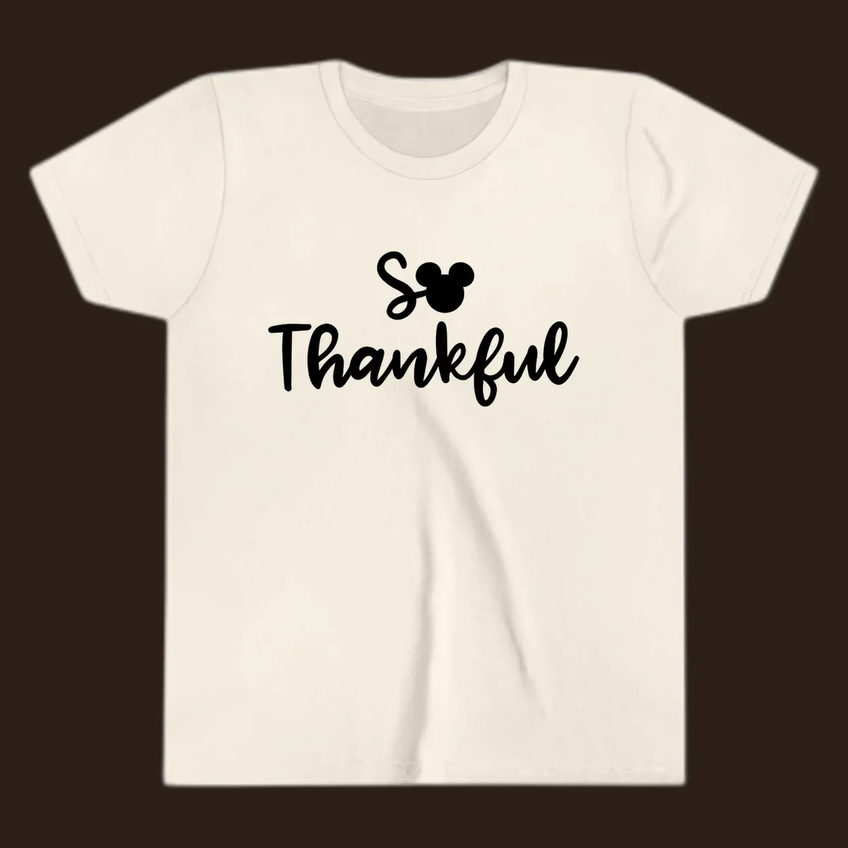 Disney Thanksgiving 'So Thankful' text with Mickey Mouse ears.