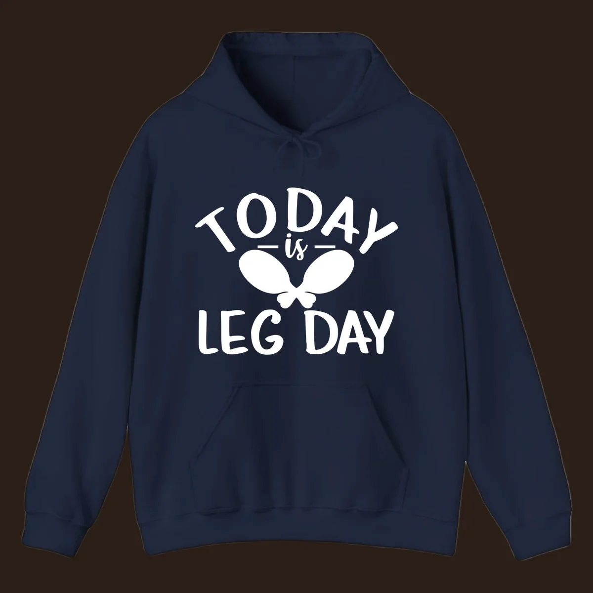 Today is Leg Day funny gym workout quote with chicken legs illustration.