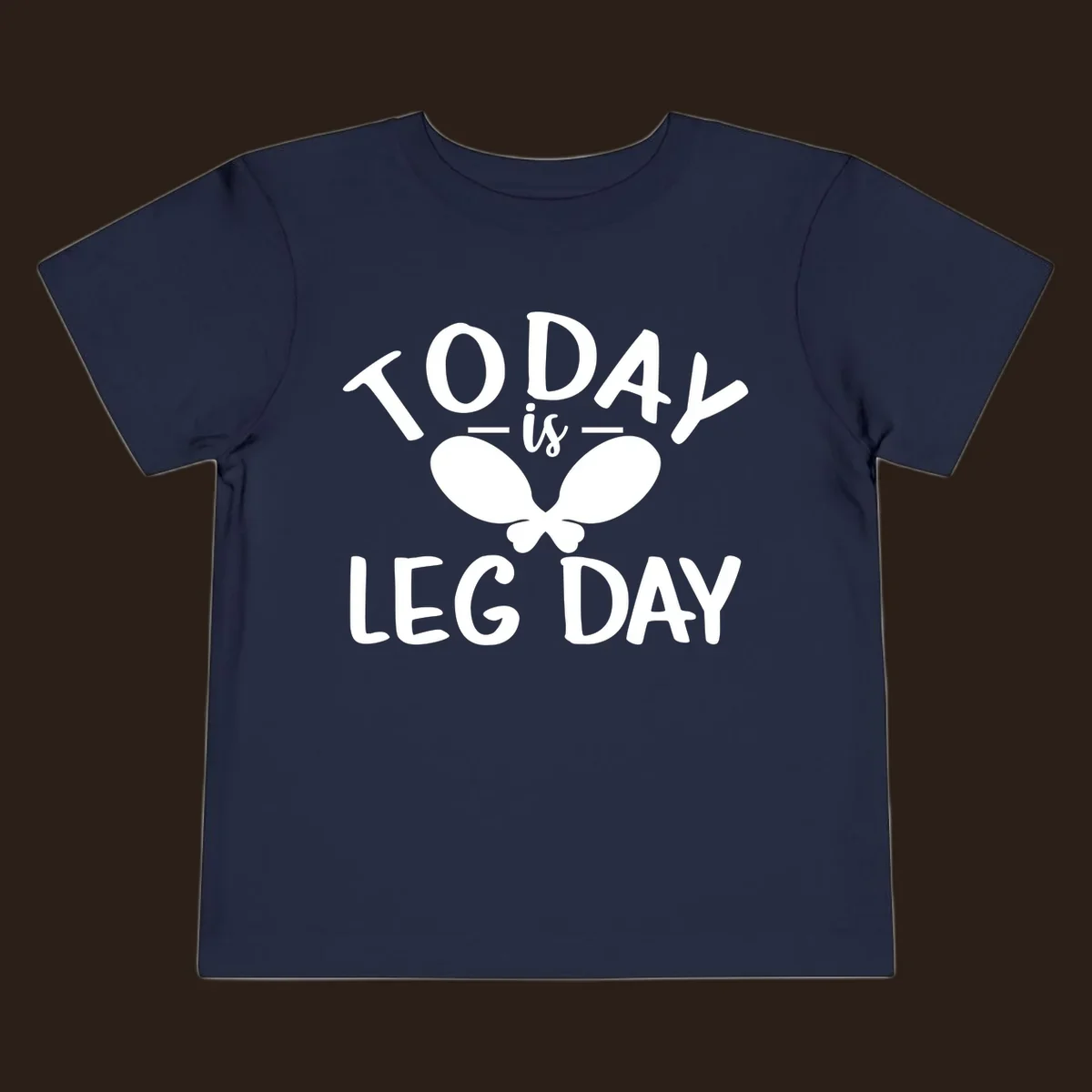 Today is Leg Day funny gym workout quote with chicken legs illustration.