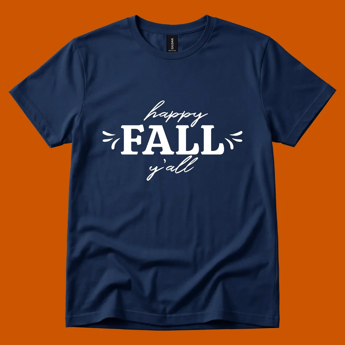 Happy Fall Y'all typography design for autumn.
