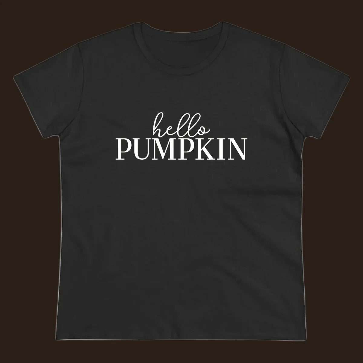 White text that says 'hello PUMPKIN' on a black background, perfect for Thanksgiving.
