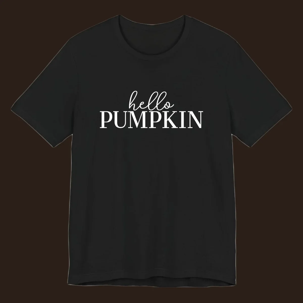 White text that says 'hello PUMPKIN' on a black background, perfect for Thanksgiving.