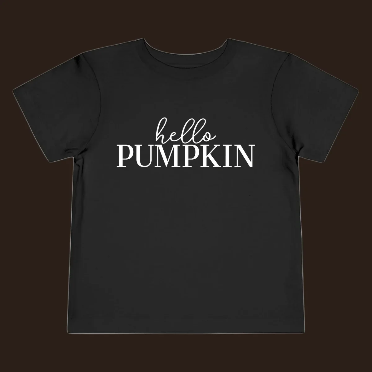 White text that says 'hello PUMPKIN' on a black background, perfect for Thanksgiving.