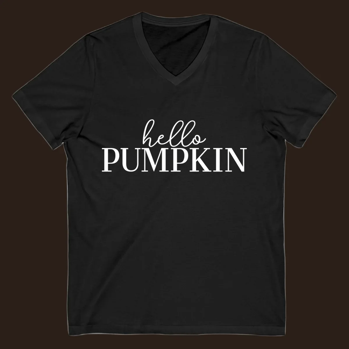White text that says 'hello PUMPKIN' on a black background, perfect for Thanksgiving.