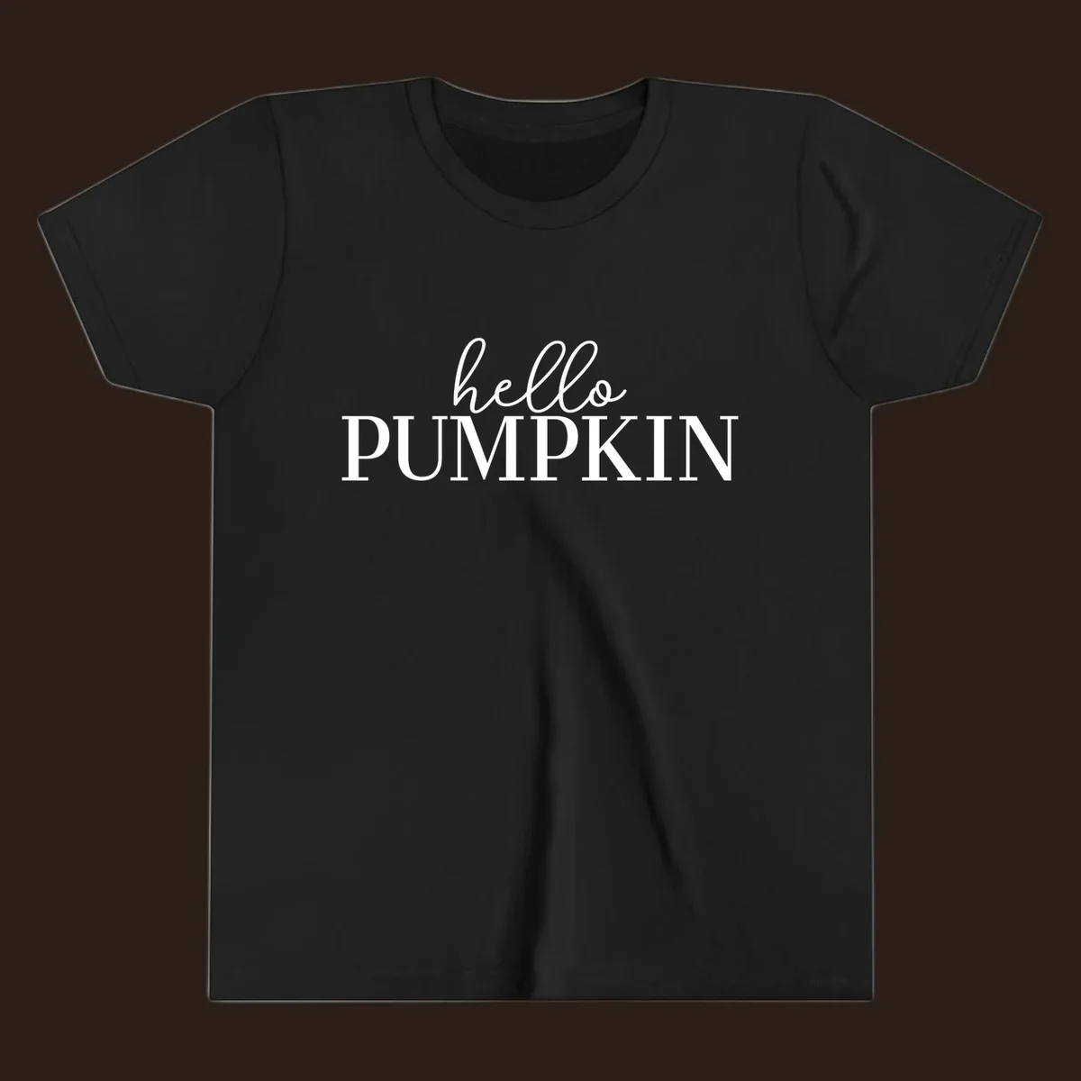 White text that says 'hello PUMPKIN' on a black background, perfect for Thanksgiving.