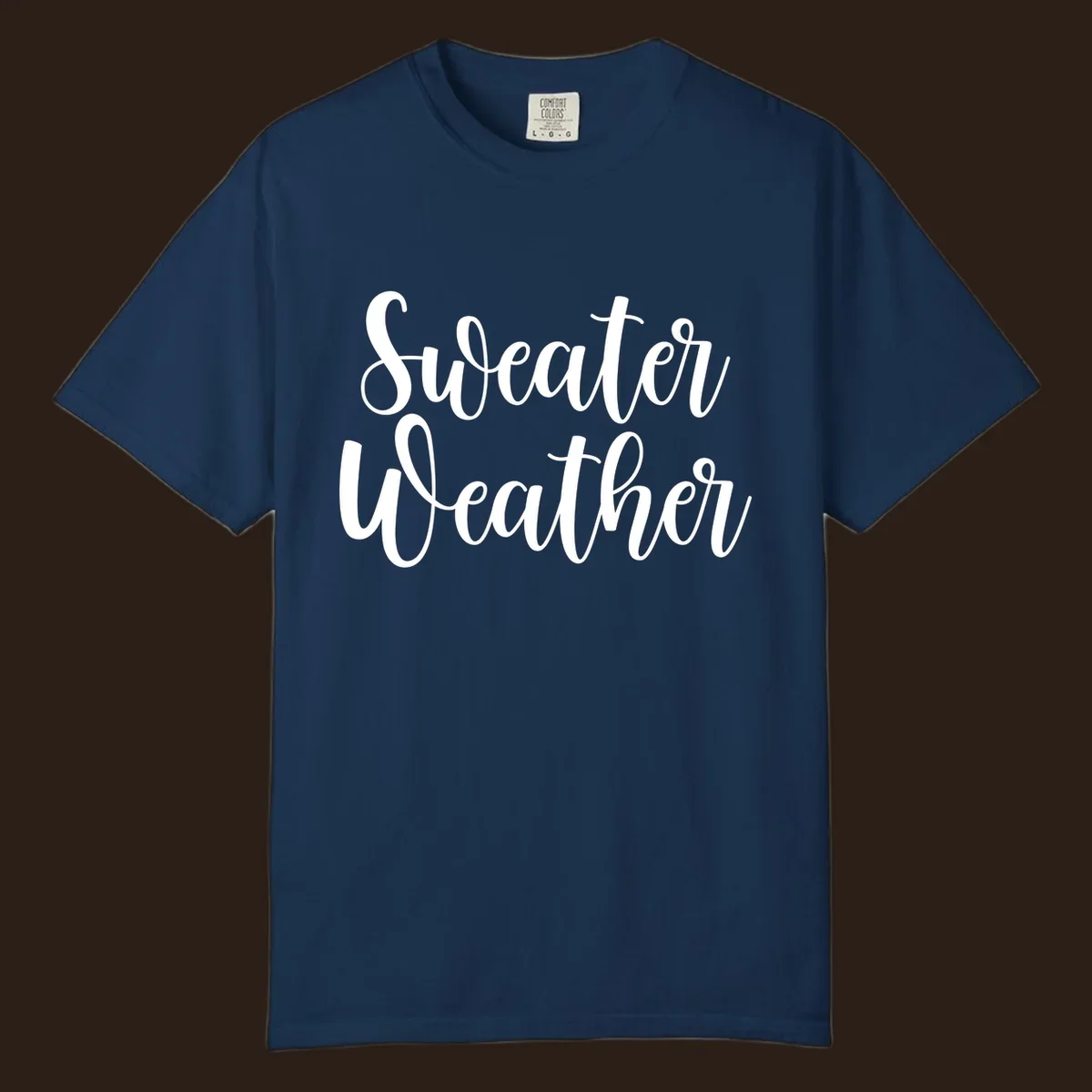 Sweater Weather text in white script font.
