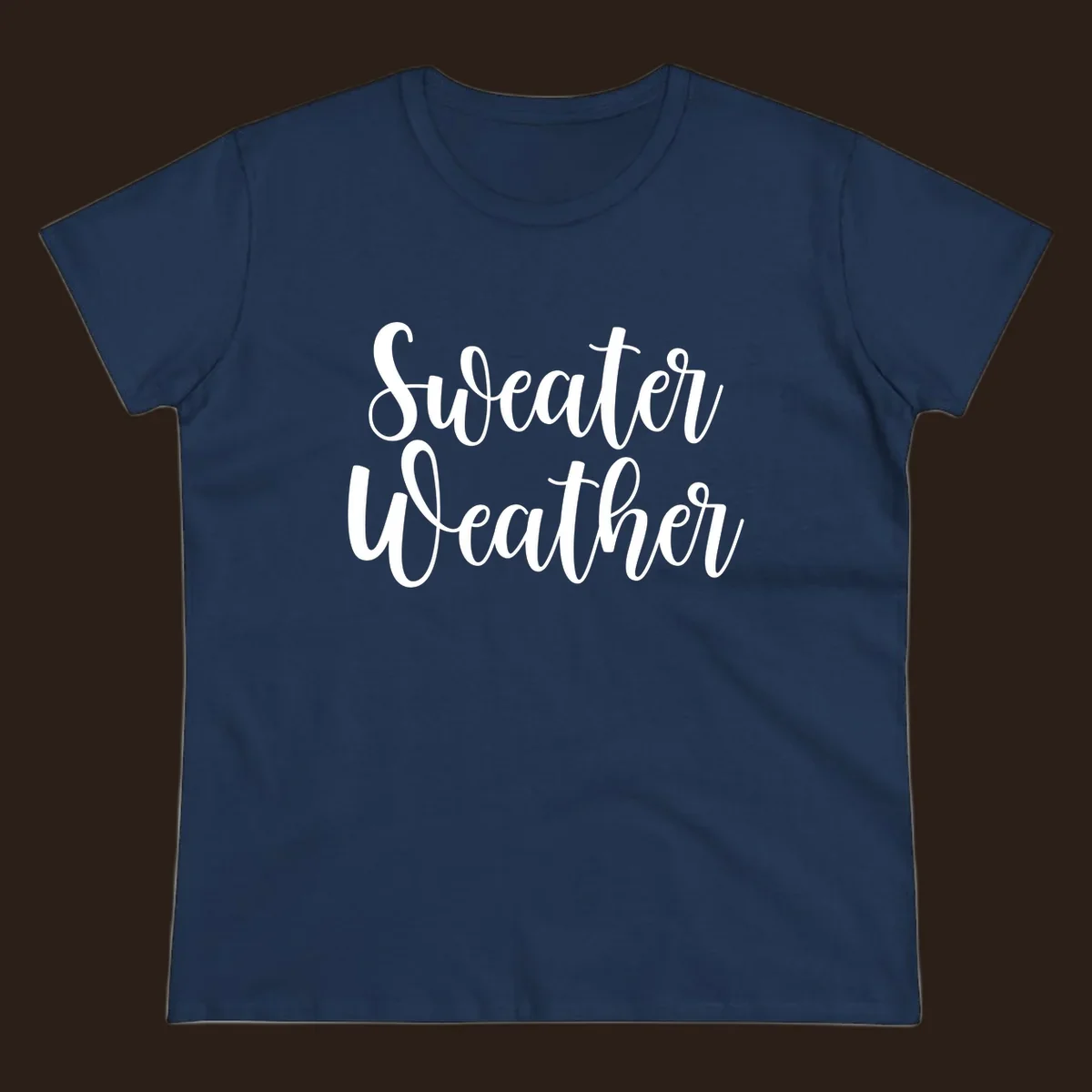 Sweater Weather text in white script font.