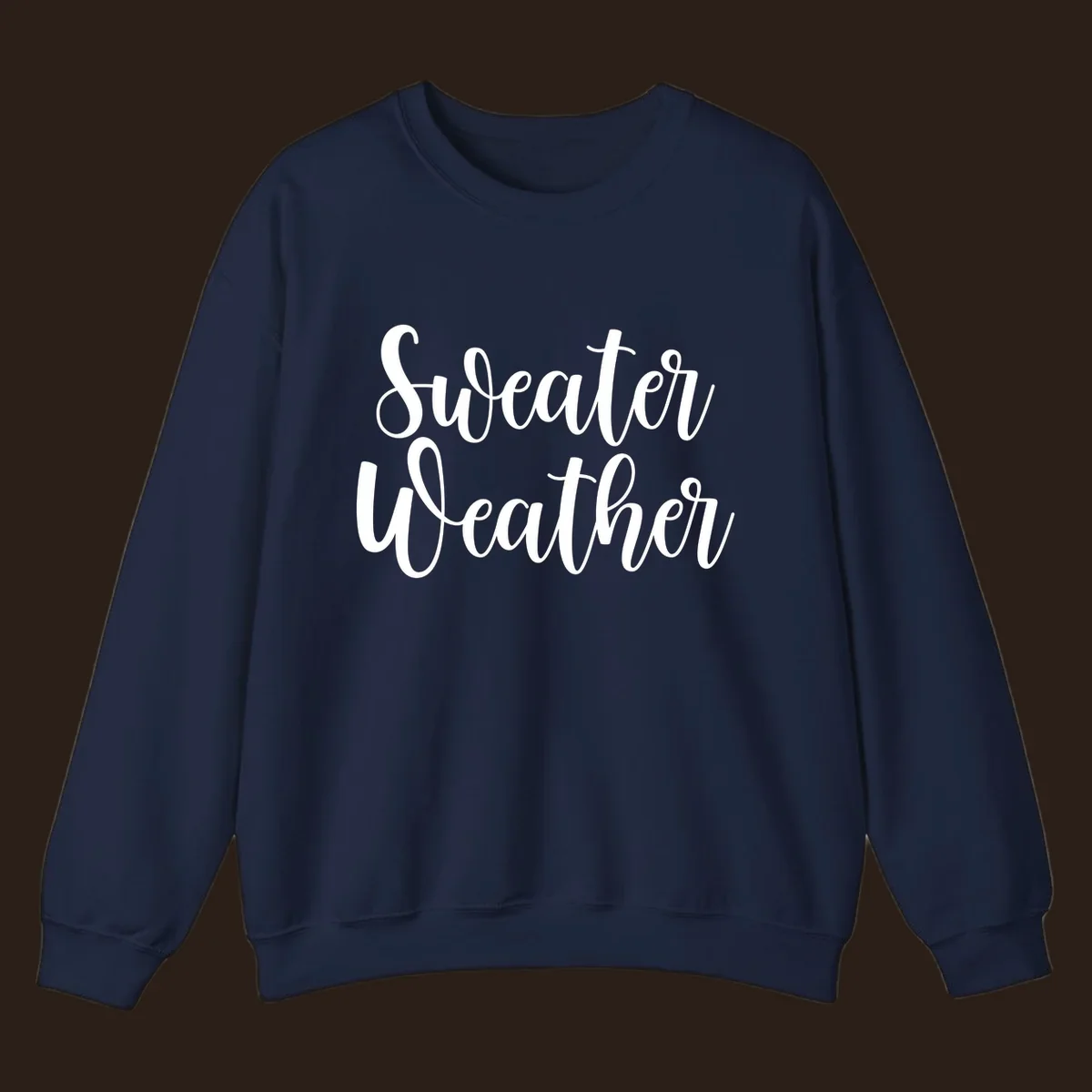 Sweater Weather text in white script font.