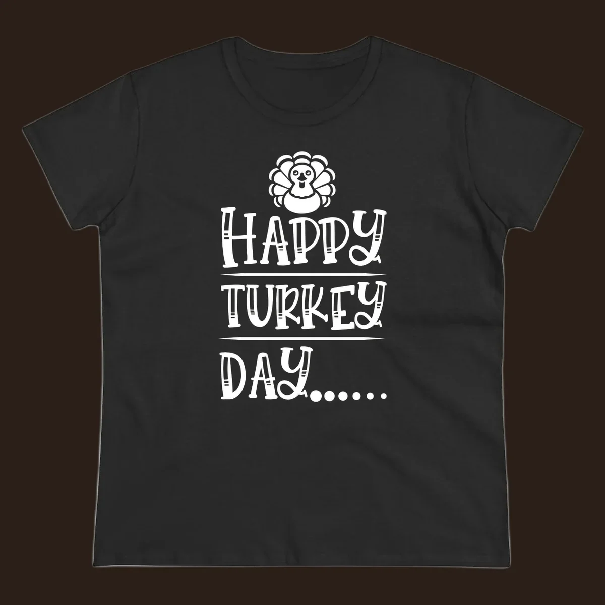 Happy Turkey Day cartoon turkey illustration and text.