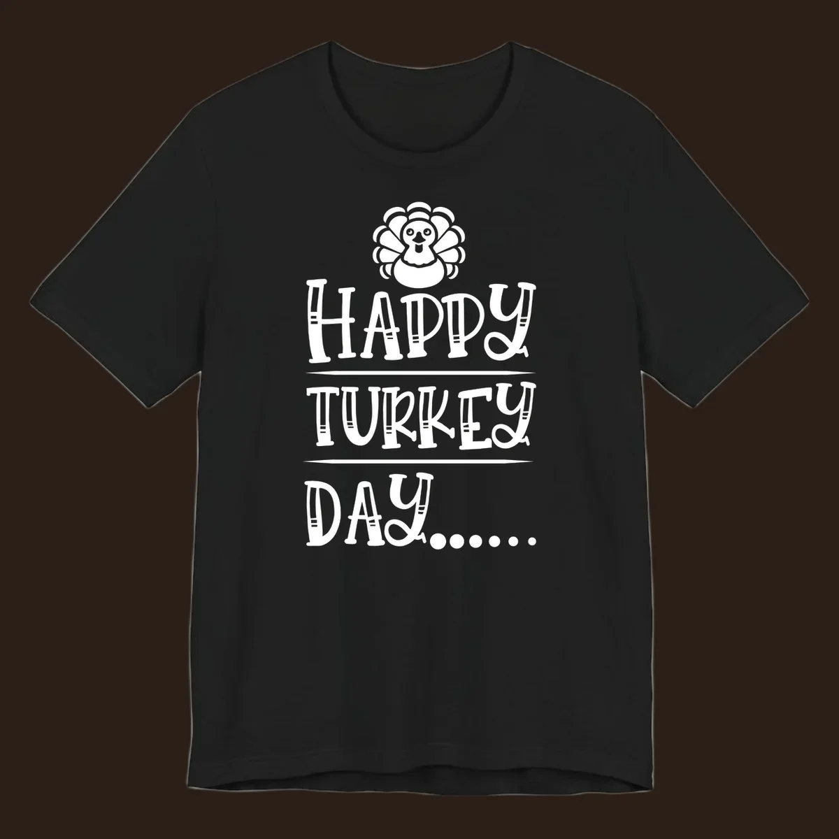 Happy Turkey Day cartoon turkey illustration and text.