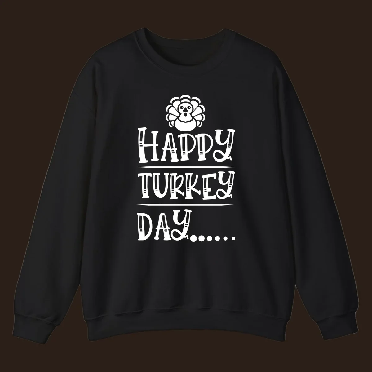 Happy Turkey Day cartoon turkey illustration and text.