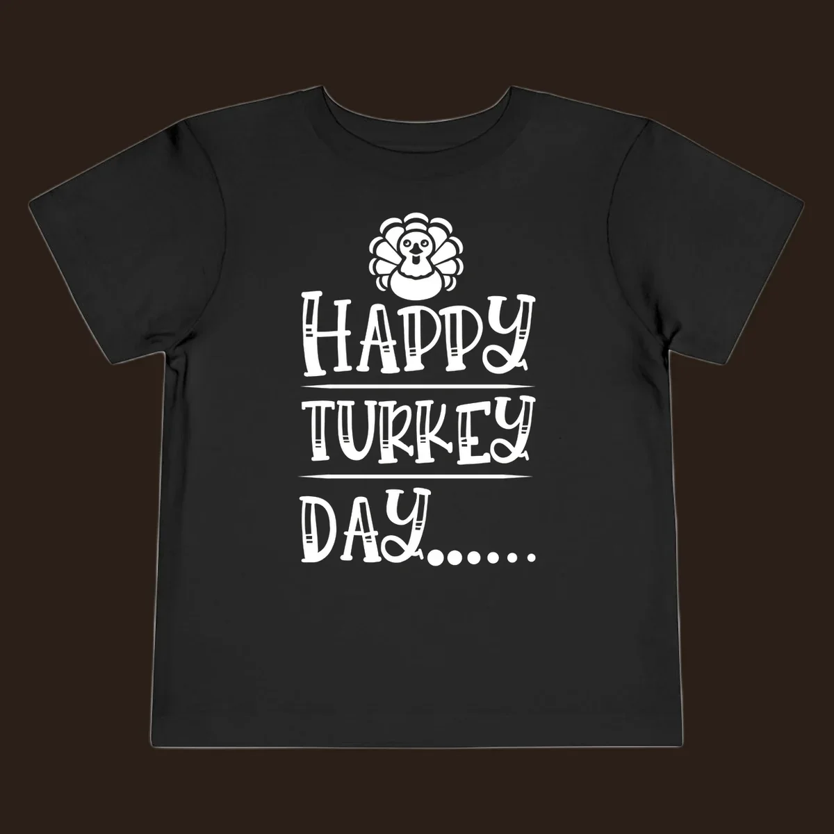 Happy Turkey Day cartoon turkey illustration and text.