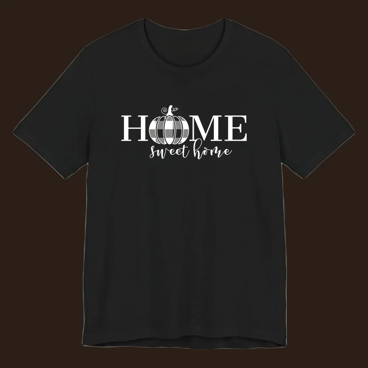 Home Sweet Home buffalo plaid pumpkin design