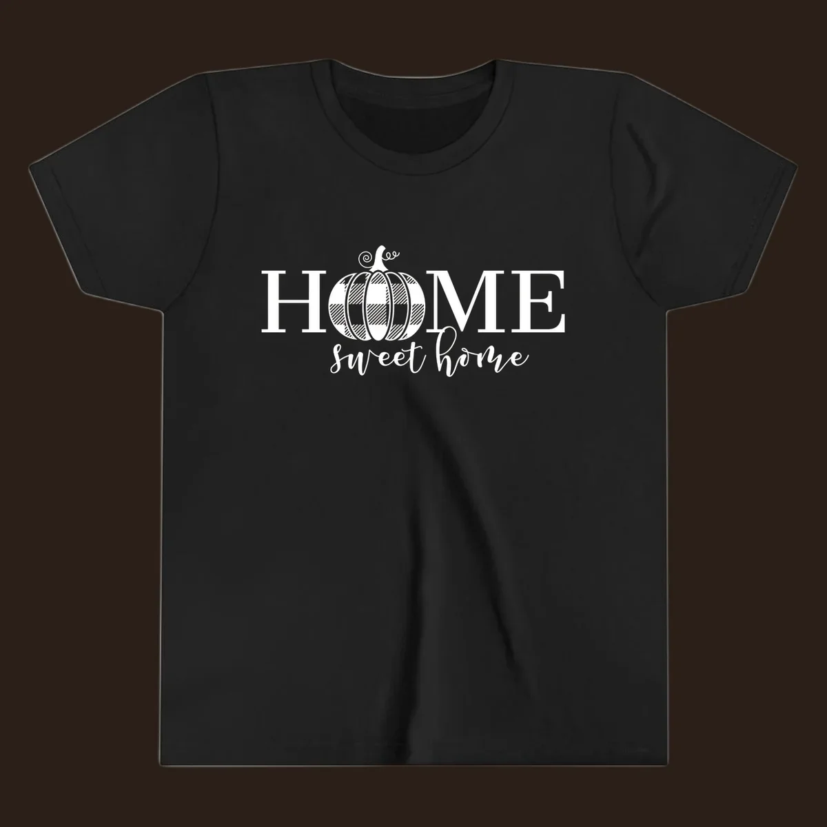 Home Sweet Home buffalo plaid pumpkin design