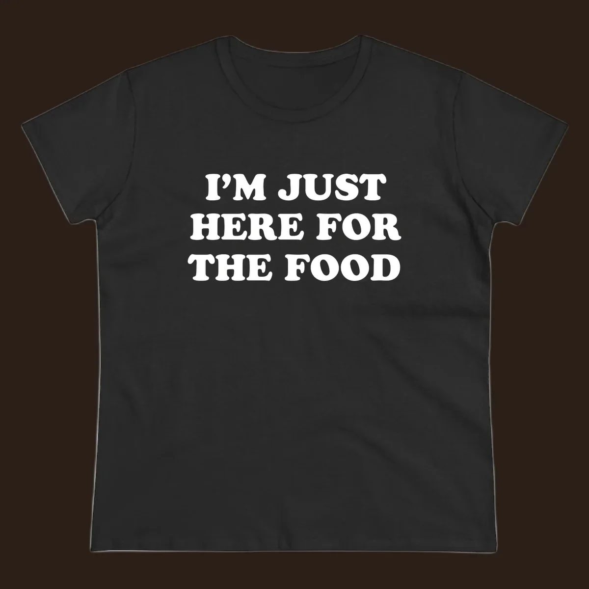 I'm Just Here For The Food thanksgiving text design in white on black