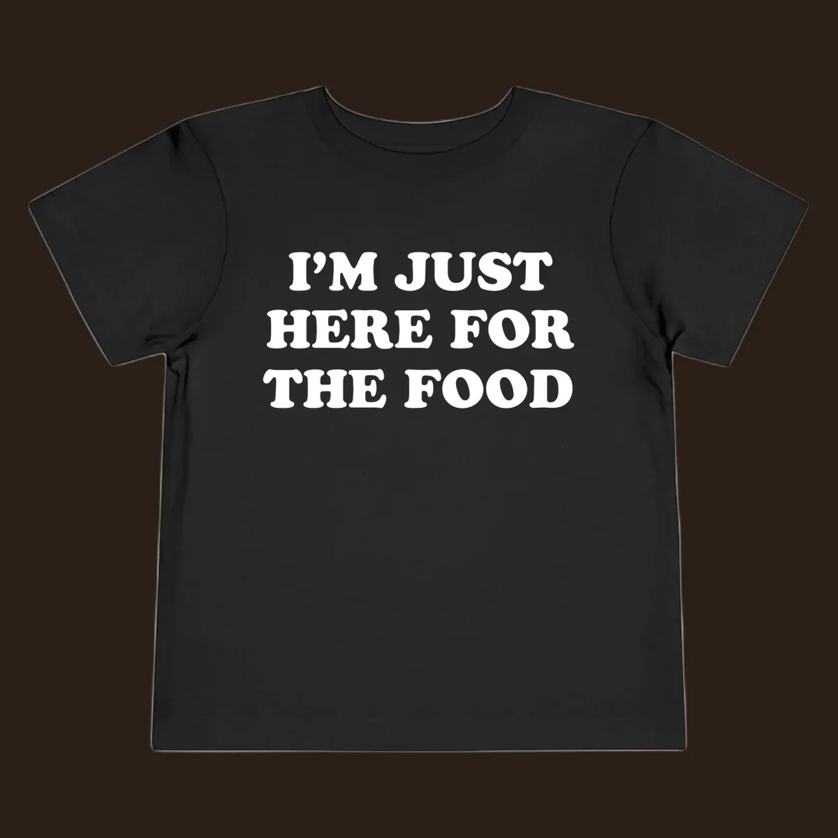 I'm Just Here For The Food thanksgiving text design in white on black