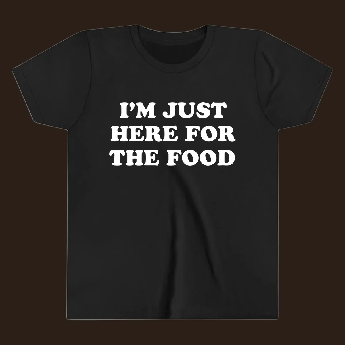 I'm Just Here For The Food thanksgiving text design in white on black
