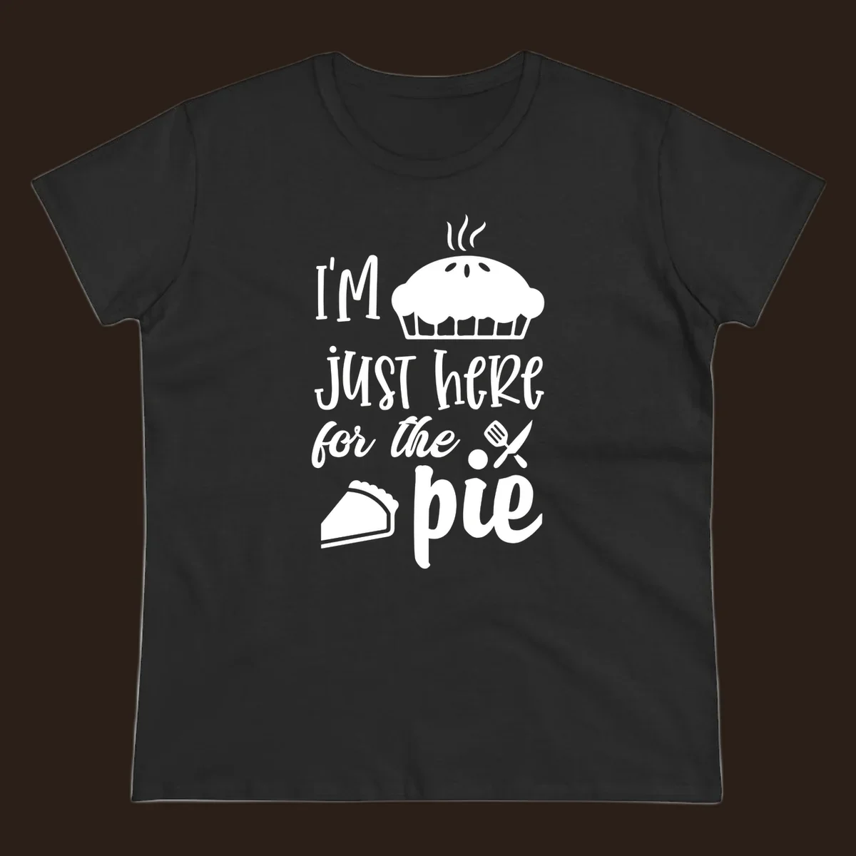 Just here for pie phrase with pie illustrations for Thanksgiving shirt