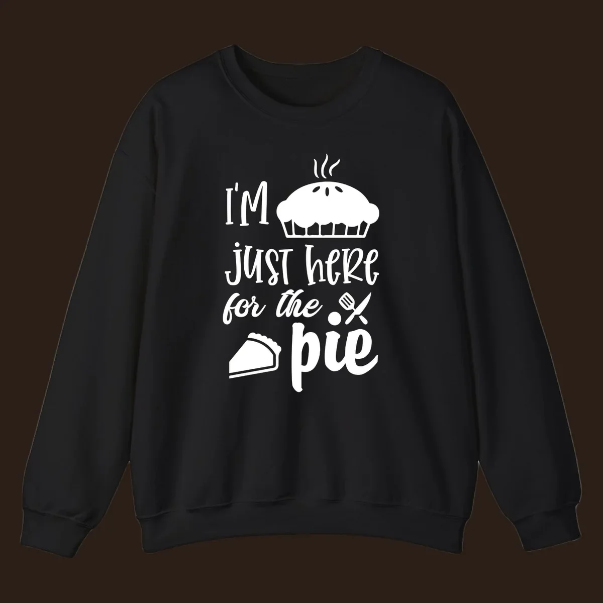 Just here for pie phrase with pie illustrations for Thanksgiving shirt