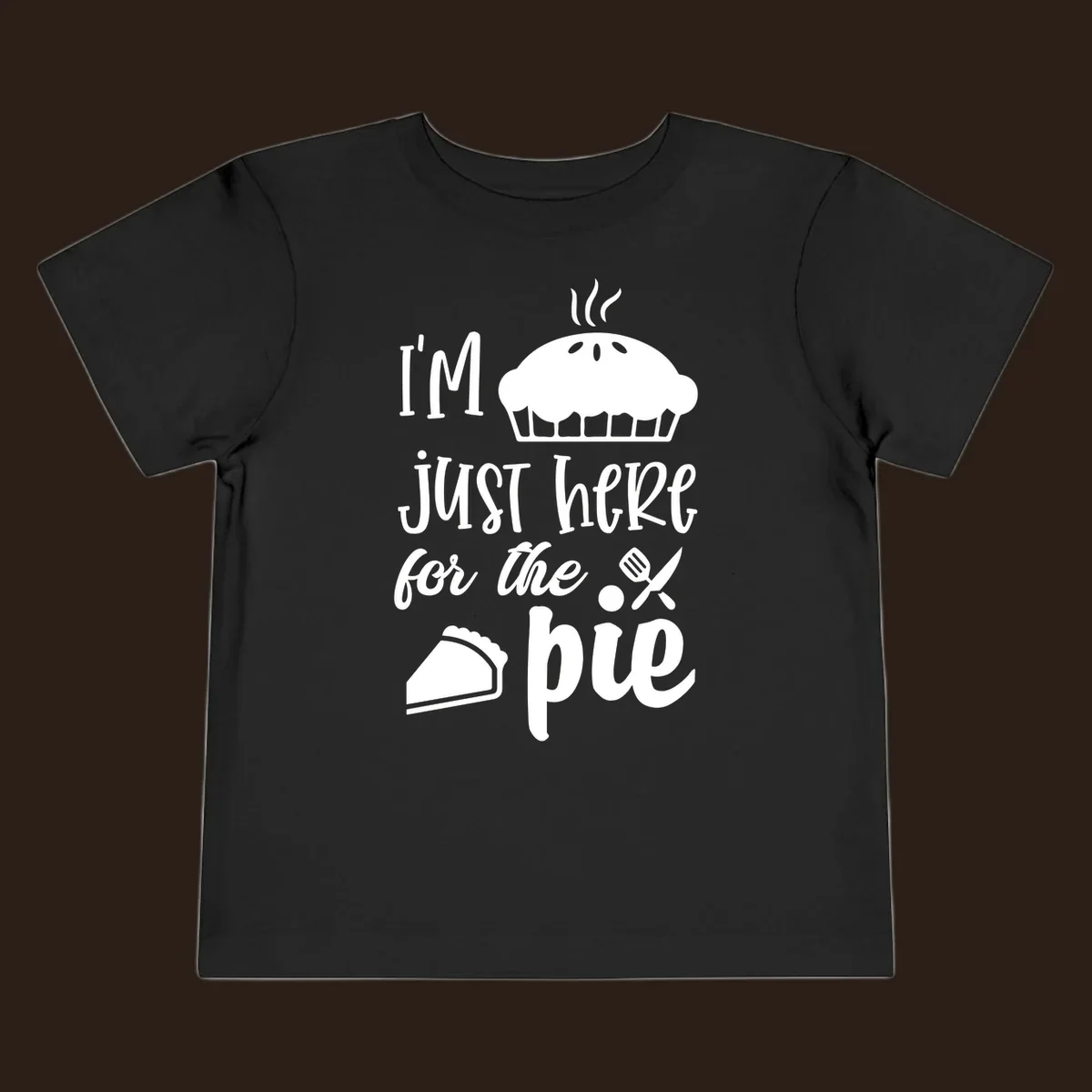 Just here for pie phrase with pie illustrations for Thanksgiving shirt