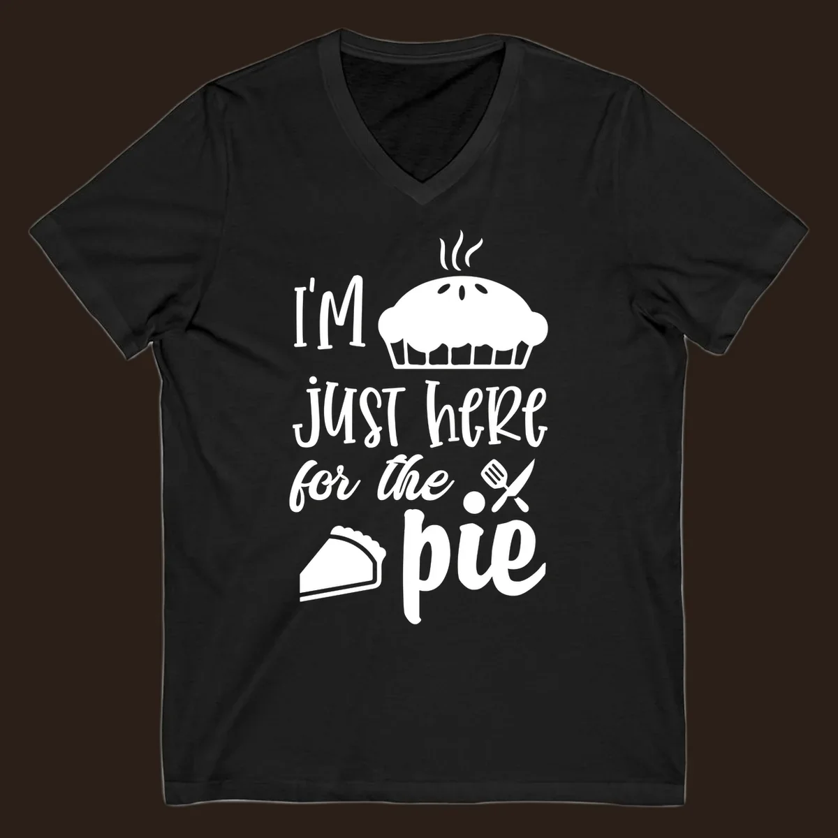 Just here for pie phrase with pie illustrations for Thanksgiving shirt