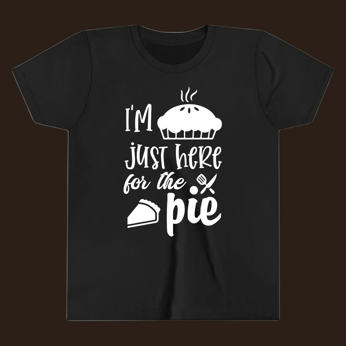 Just here for pie phrase with pie illustrations for Thanksgiving shirt