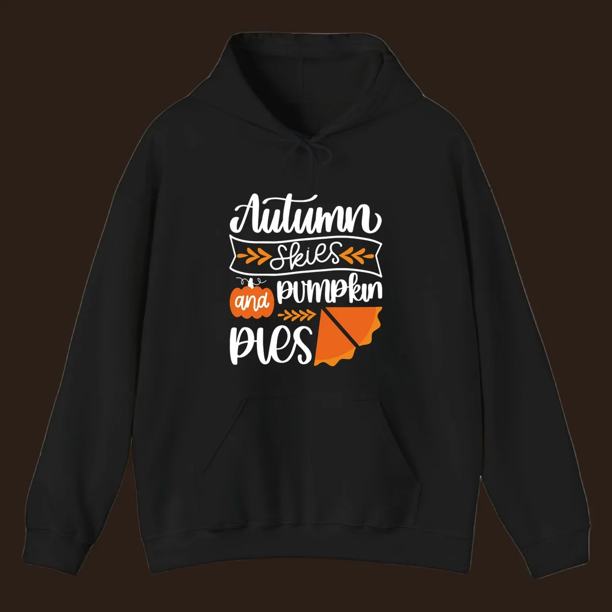 Autumn skies and pumpkin pies text and illustrations for fall season