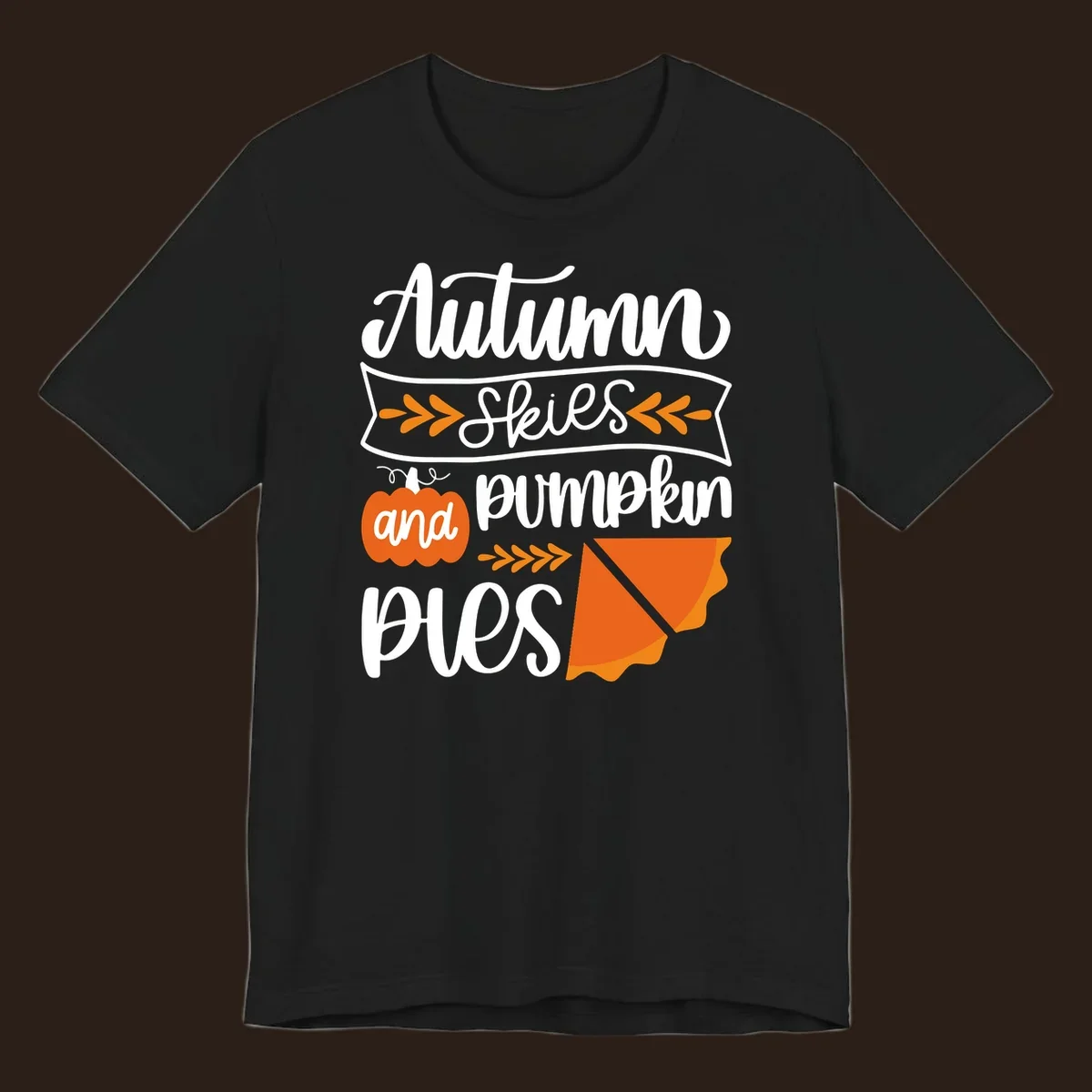 Autumn skies and pumpkin pies text and illustrations for fall season