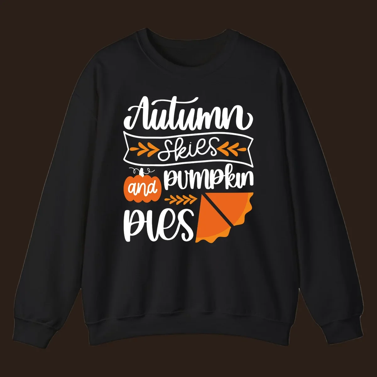 Autumn skies and pumpkin pies text and illustrations for fall season