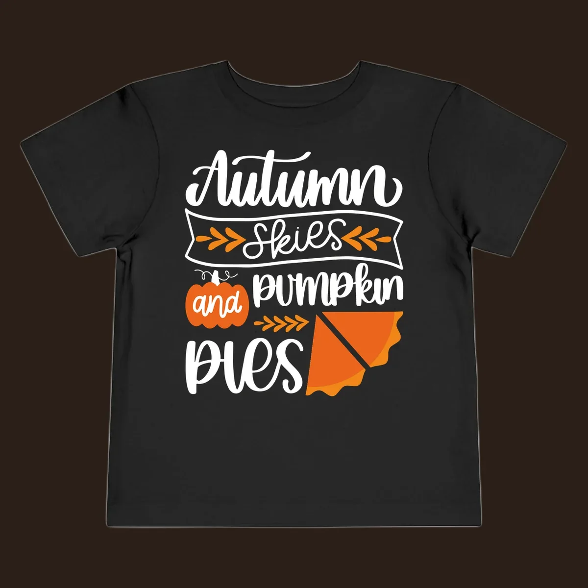 Autumn skies and pumpkin pies text and illustrations for fall season