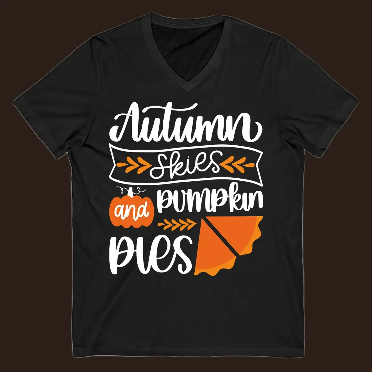 Autumn skies and pumpkin pies text and illustrations for fall season