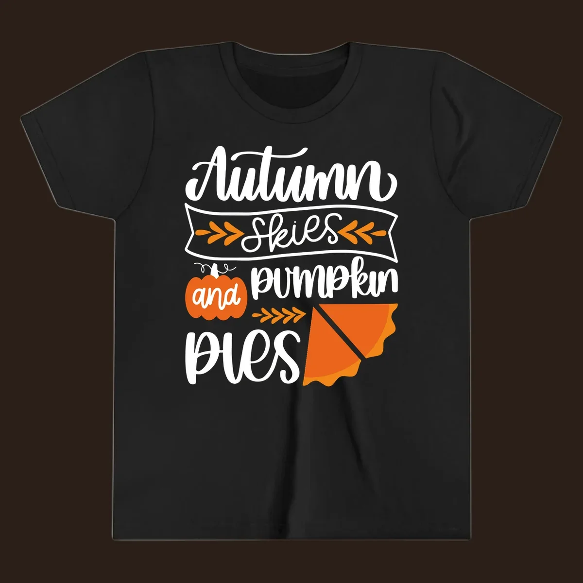 Autumn skies and pumpkin pies text and illustrations for fall season
