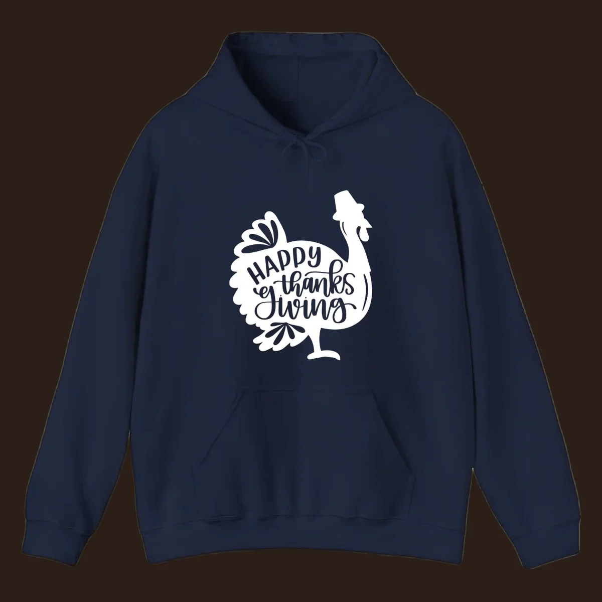 Happy Thanksgiving turkey illustration with typography for family dinner shirt.
