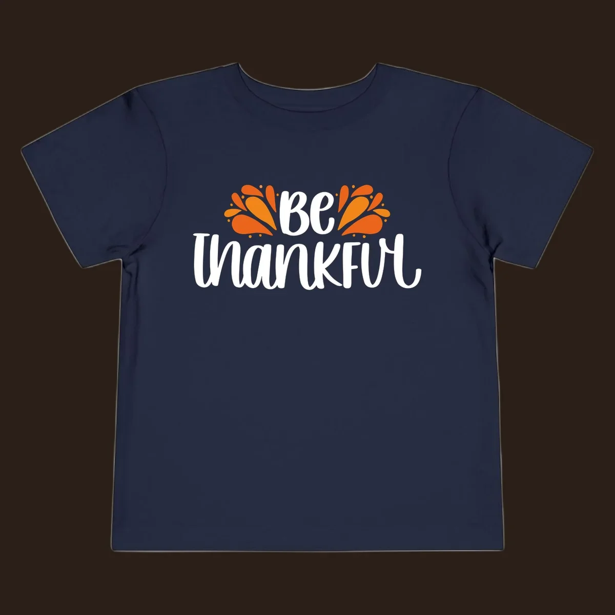 Be Thankful fall leaves typography design