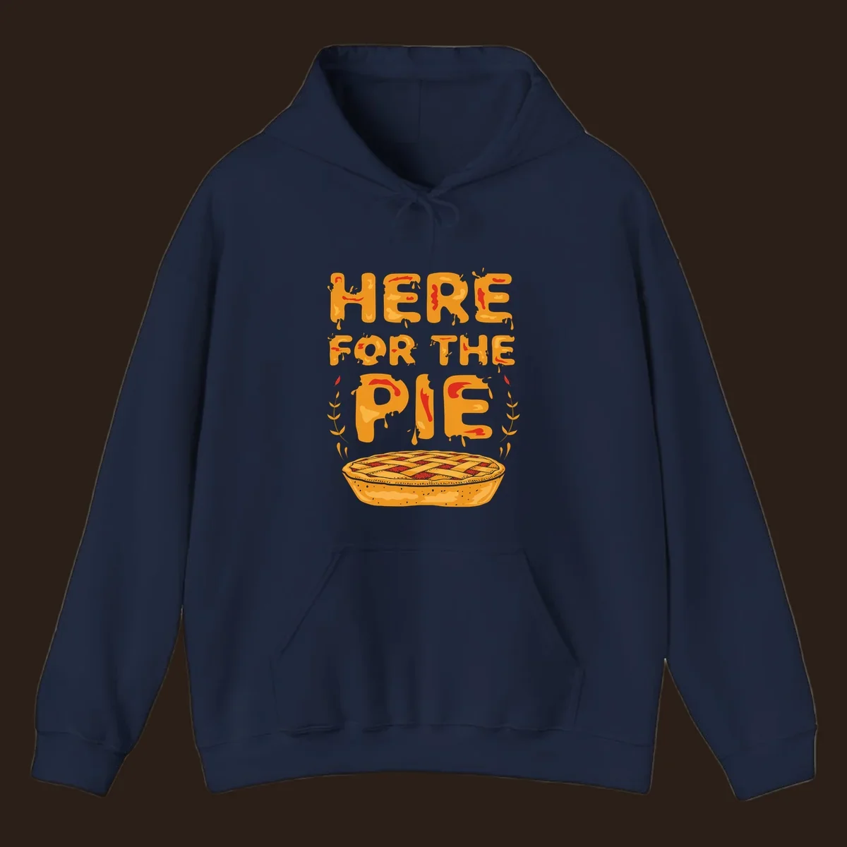 Here for the pie text and illustration of a pie. holiday dessert phrase.