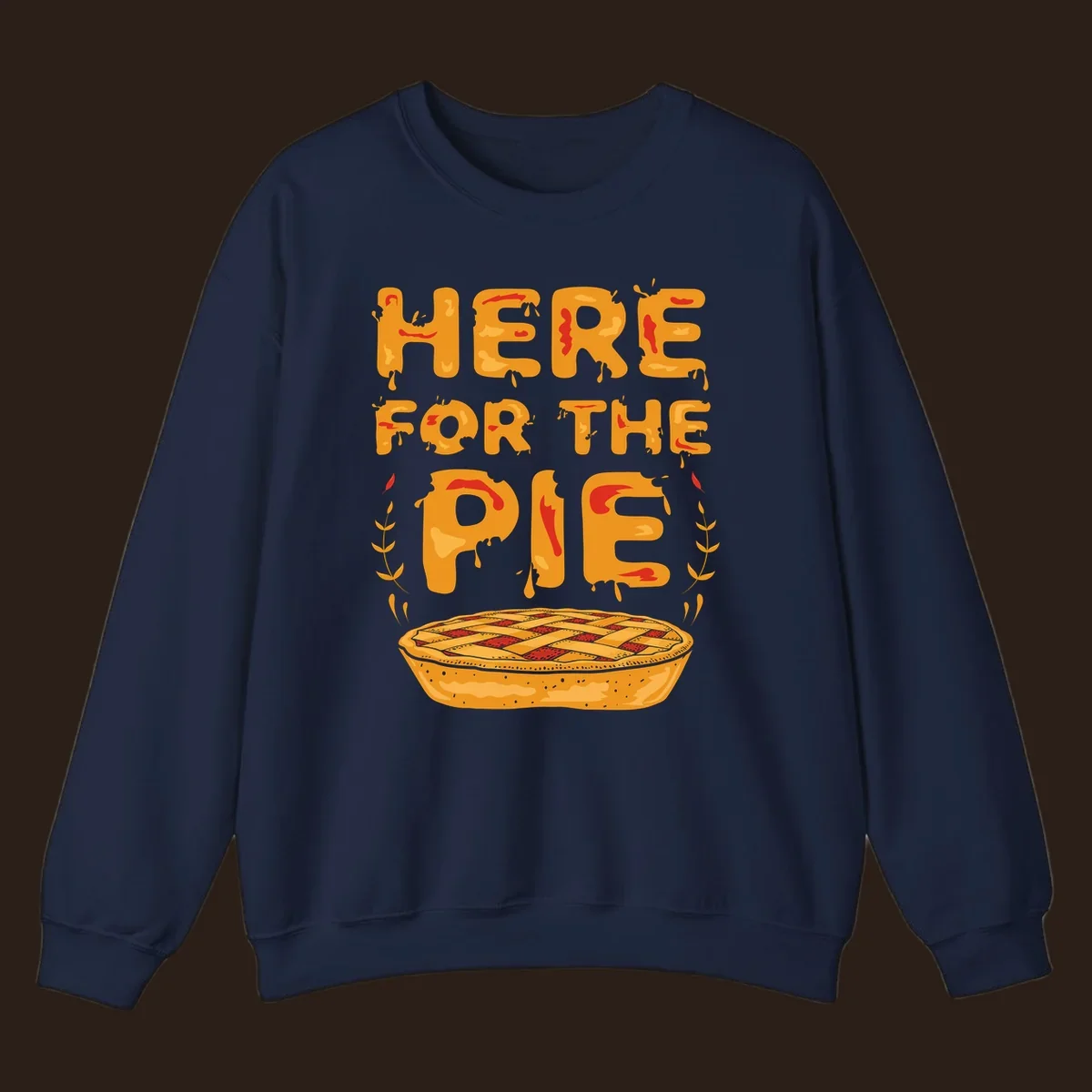 Here for the pie text and illustration of a pie. holiday dessert phrase.