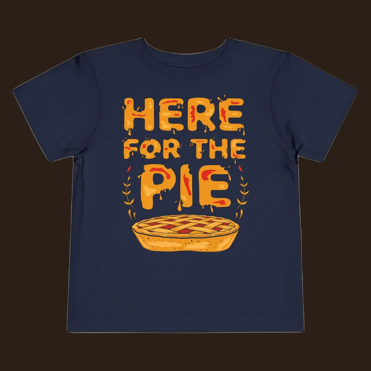 Here for the pie text and illustration of a pie. holiday dessert phrase.