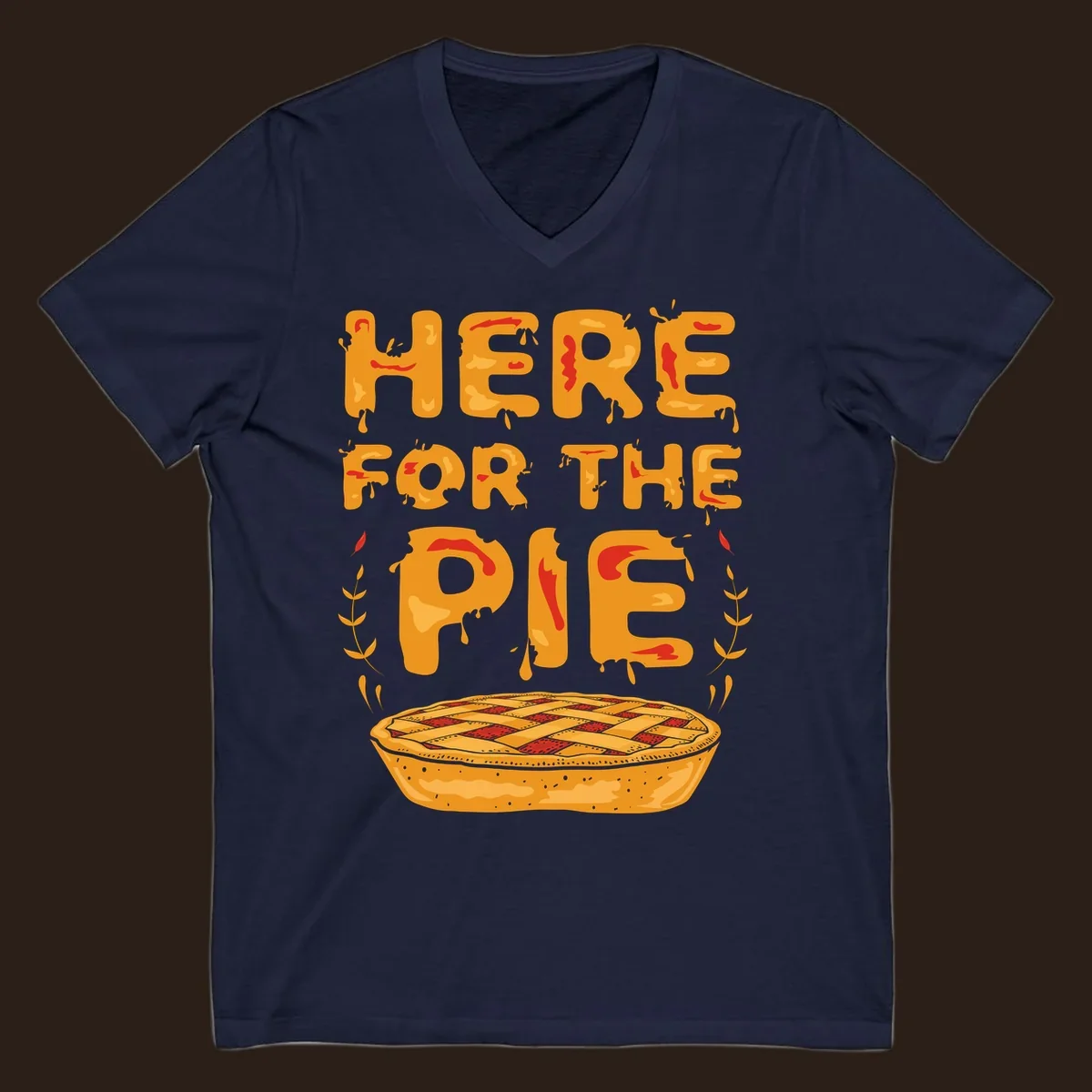 Here for the pie text and illustration of a pie. holiday dessert phrase.